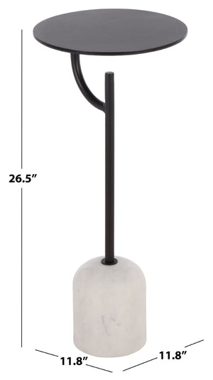 Safavieh Harlowe Marble Top Metal Accent Table Sleek Industrial Side Piece for Modern Interiors ACC3275A