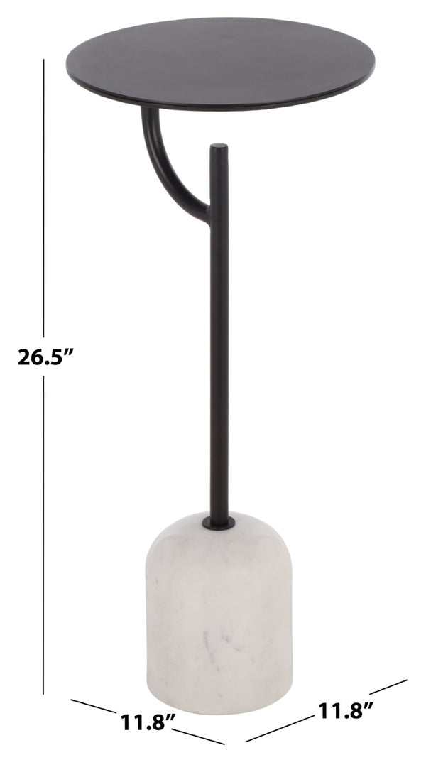 Safavieh Harlowe Marble Top Metal Accent Table Sleek Industrial Side Piece for Modern Interiors ACC3275A