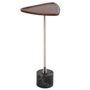 Safavieh Kristel Mixed Material Accent Table with Wood Top Metal Frame and Black Marble Base ACC3276A