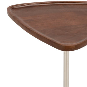 Safavieh Kristel Mixed Material Accent Table with Wood Top Metal Frame and Black Marble Base ACC3276A