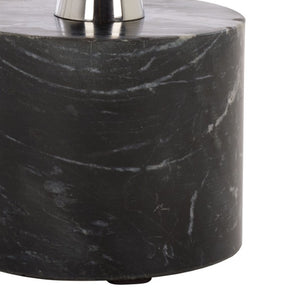 Safavieh Kristel Mixed Material Accent Table with Wood Top Metal Frame and Black Marble Base ACC3276A