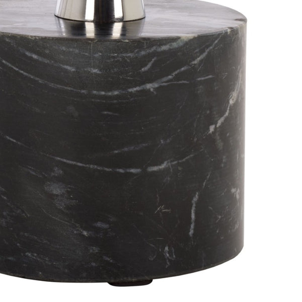 Safavieh Kristel Mixed Material Accent Table with Wood Top Metal Frame and Black Marble Base ACC3276A