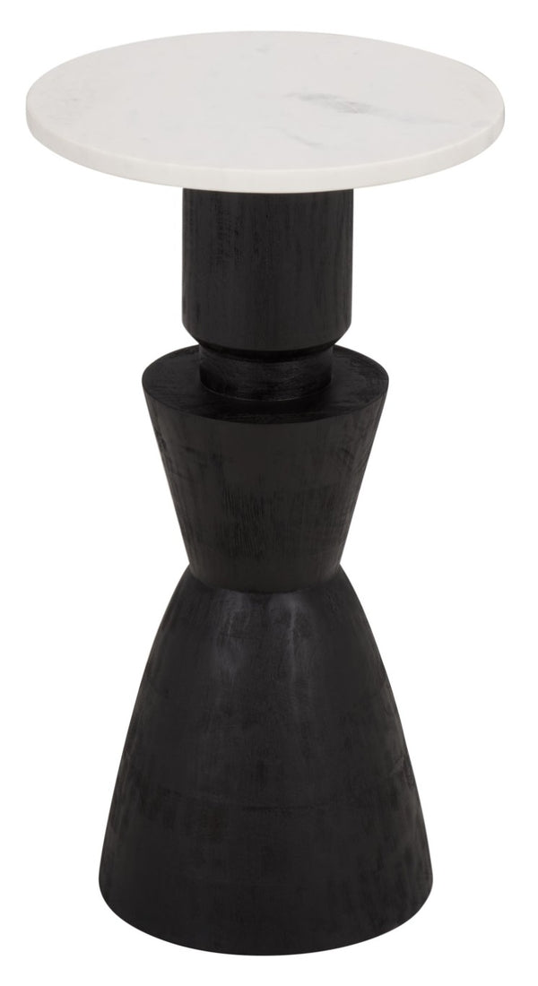 Safavieh Kyla Square Marble Top Accent Table with Matte Black Wood Base for Modern Rooms ACC3278A