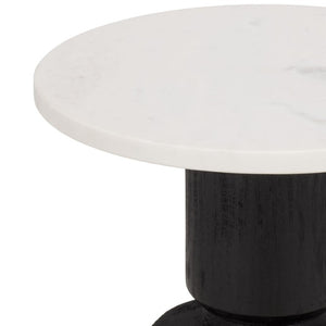 Safavieh Kyla Square Marble Top Accent Table with Matte Black Wood Base for Modern Rooms ACC3278A