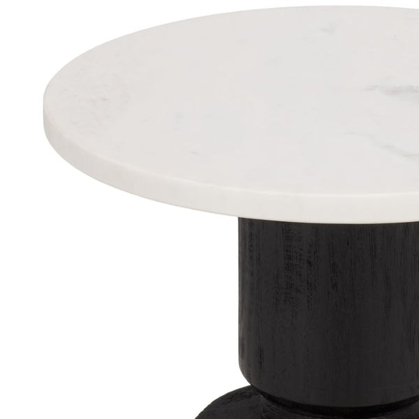 Safavieh Kyla Square Marble Top Accent Table with Matte Black Wood Base for Modern Rooms ACC3278A
