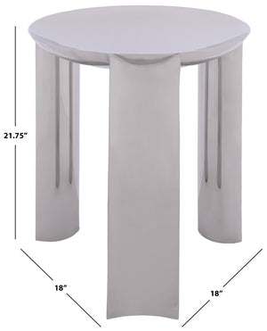 Safavieh Mander Polished Metal Square Side Table Modern Minimalist Accent for Any Room ACC3279A