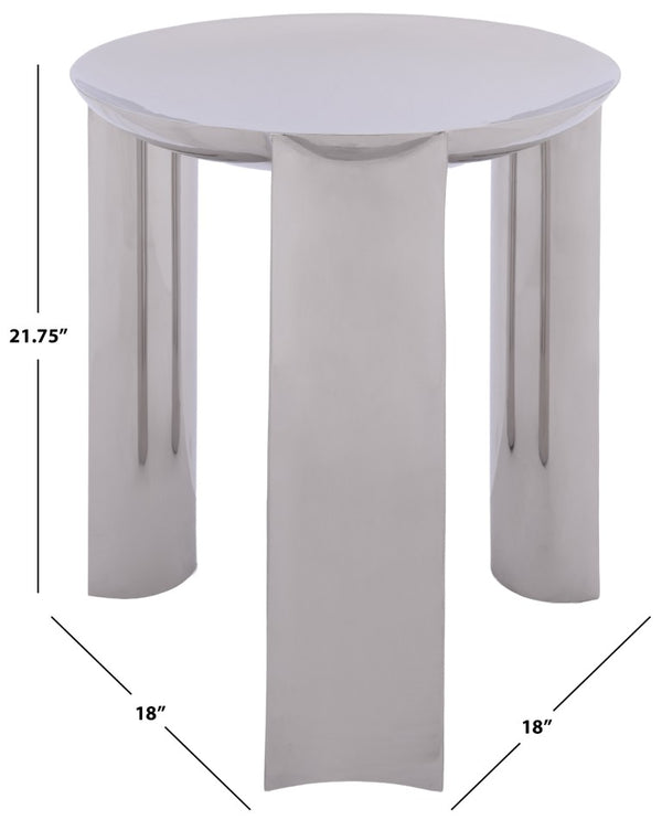Safavieh Mander Polished Metal Square Side Table Modern Minimalist Accent for Any Room ACC3279A