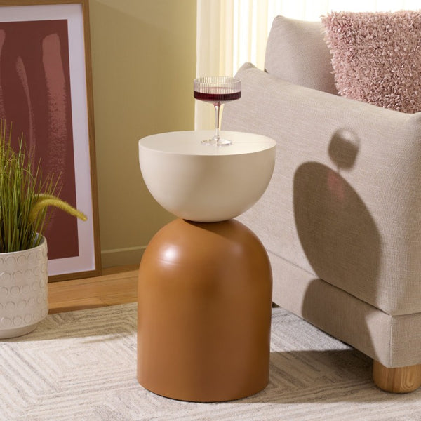 Safavieh Tuleen Metal Accent Table Sculptural Two Tone Modern Side for Living Room ACC3282A