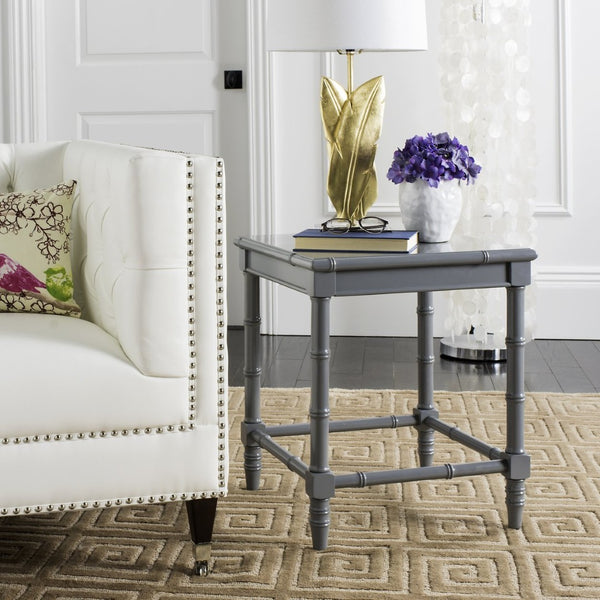 Safavieh Liviah Coastal Accent Table - Chic Bamboo-Style Design In Neutral Grey For Modern Living Spaces ACC3500C