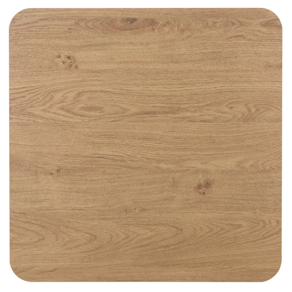 Kiyoshi Accent Table With Warm Wood-Tone Top And Contrasting Metal Trim — Compact Modern Side Table