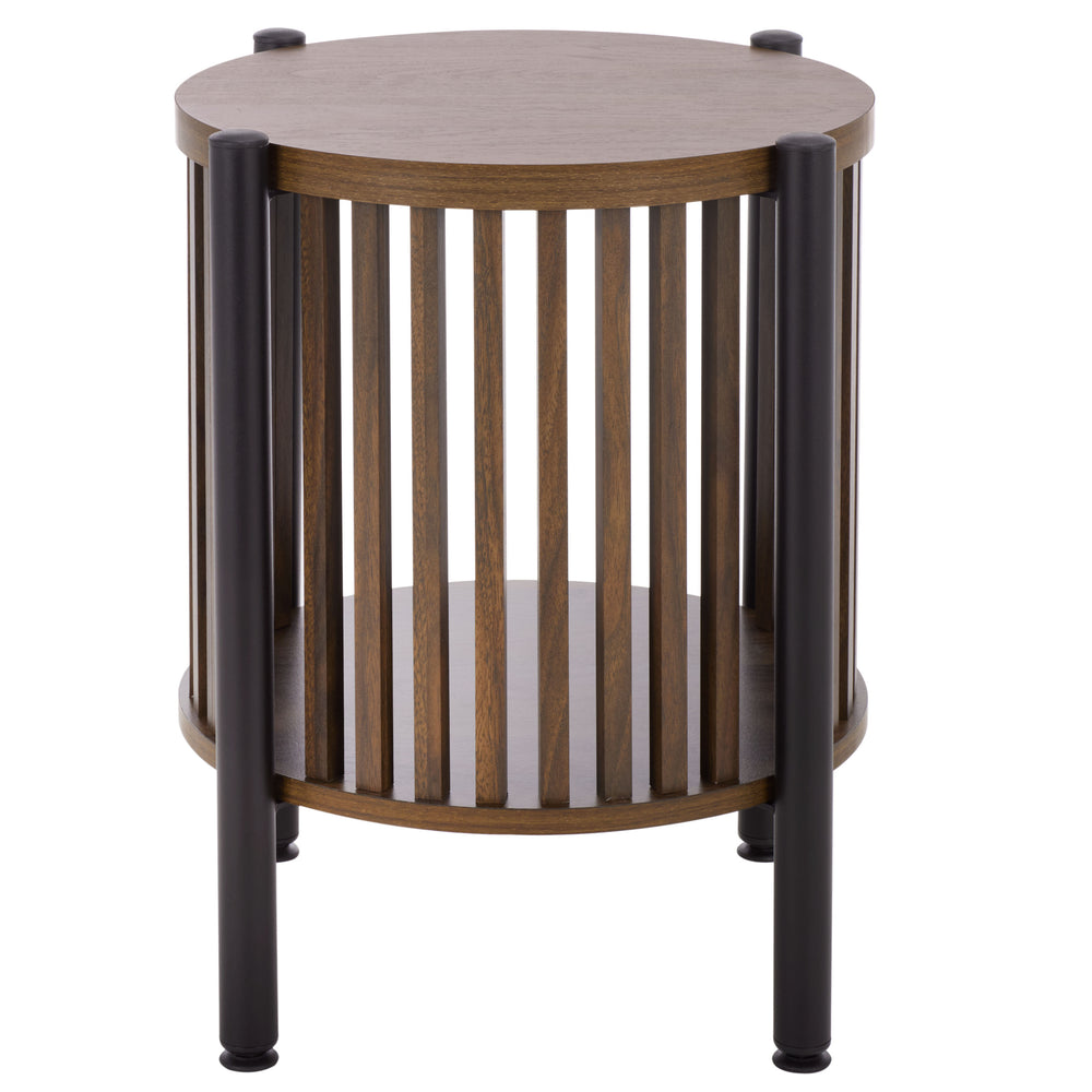 Marami Modern Accent Table With Warm Wood Top And Matte Metal Frame — Compact, Stylish Side Table