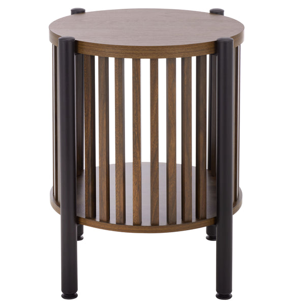 Marami Modern Accent Table With Warm Wood Top And Matte Metal Frame — Compact, Stylish Side Table