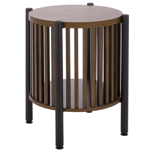 Marami Modern Accent Table With Warm Wood Top And Matte Metal Frame — Compact, Stylish Side Table