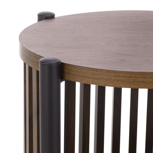 Marami Modern Accent Table With Warm Wood Top And Matte Metal Frame — Compact, Stylish Side Table