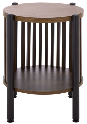 Marami Modern Accent Table With Warm Wood Top And Matte Metal Frame — Compact, Stylish Side Table