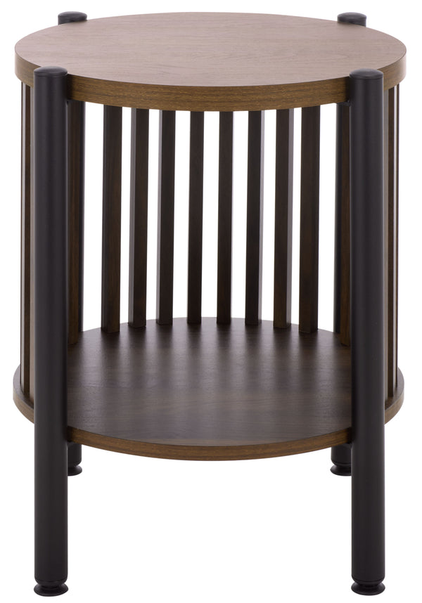 Marami Modern Accent Table With Warm Wood Top And Matte Metal Frame — Compact, Stylish Side Table