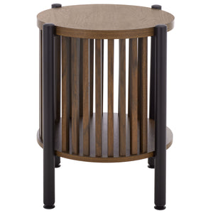 Marami Modern Accent Table With Warm Wood Top And Matte Metal Frame — Compact, Stylish Side Table