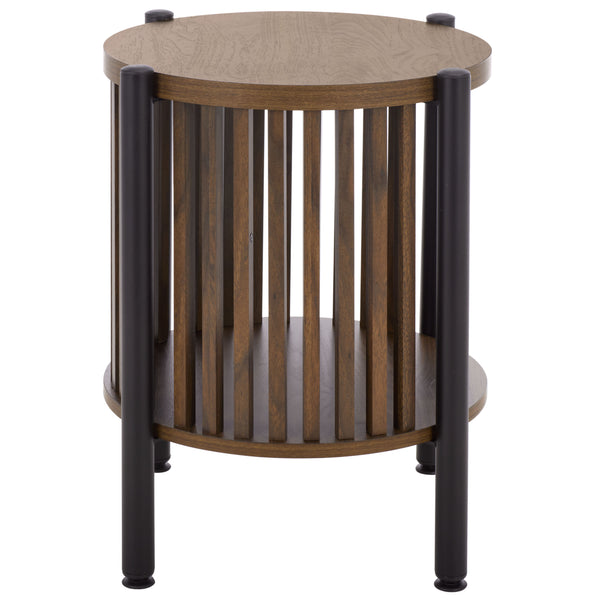 Marami Modern Accent Table With Warm Wood Top And Matte Metal Frame — Compact, Stylish Side Table