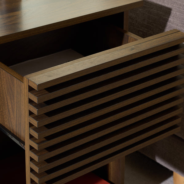 Moroto Compact 1-Drawer Accent Table With Smooth-Glide Storage And Modern Warm Wood-Grain Finish