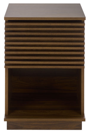 Moroto Compact 1-Drawer Accent Table With Smooth-Glide Storage And Modern Warm Wood-Grain Finish