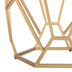 Safavieh Ava Geometric Accent Table - Luxurious Gold-Finish Base & Multicolored Agate Top For Modern Spaces ACC3700A