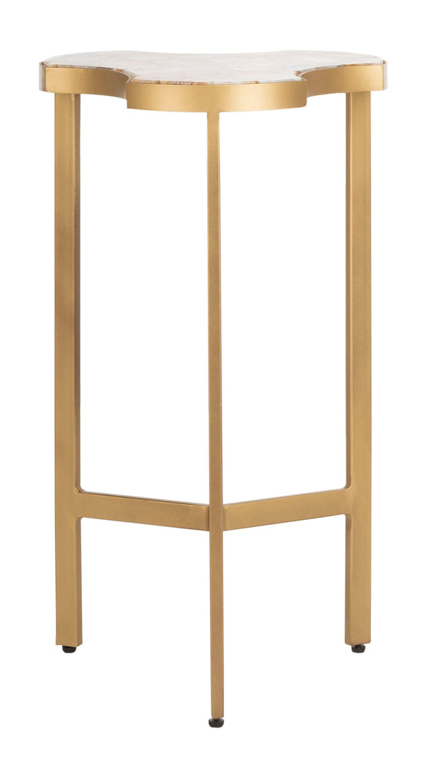 Safavieh Suki Modern Glamour Tripod Accent Table With White Agate Top & Gold Base For Stylish Interiors ACC3701A