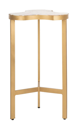 Safavieh Suki Modern Glamour Tripod Accent Table With White Agate Top & Gold Base For Stylish Interiors ACC3701A