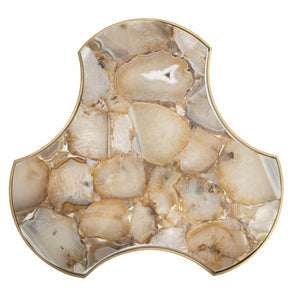 Safavieh Suki Modern Glamour Tripod Accent Table With White Agate Top & Gold Base For Stylish Interiors ACC3701A