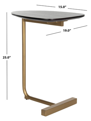 Safavieh Kaiya C-Table - Modern Italian Accent Table With Luxurious Black-Gold Finish For Any Room Decor ACC3703A