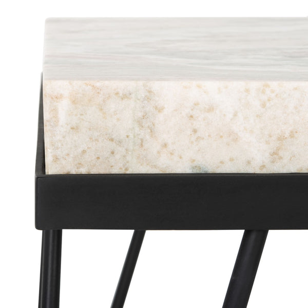 Safavieh Jada Stone Top Accent Table - Modern Sculptural Design With Hairpin Legs For Stylish Home Decor ACC3705A