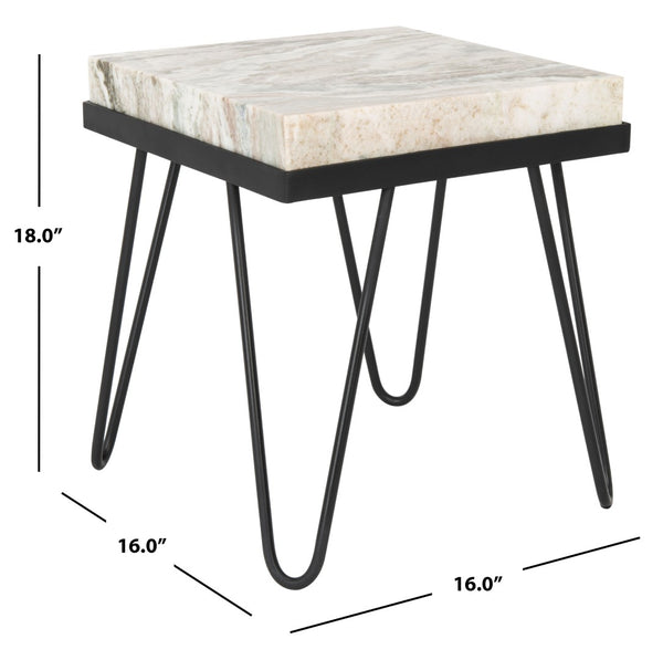 Safavieh Jada Stone Top Accent Table - Modern Sculptural Design With Hairpin Legs For Stylish Home Decor ACC3705A
