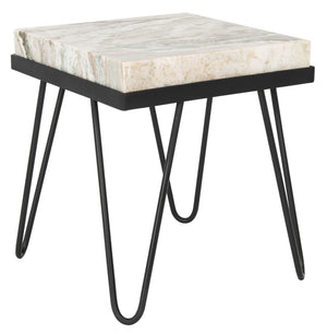 Safavieh Jada Stone Top Accent Table - Modern Sculptural Design With Hairpin Legs For Stylish Home Decor ACC3705A