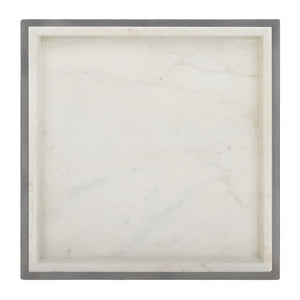 Safavieh Kya 2 Tier Accent Table White Marble / Natural / Gun Metal ACC3709B