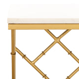 Safavieh  Keston Marble C-Table  White Marble Top / Gold Legs Iron ACC3710A