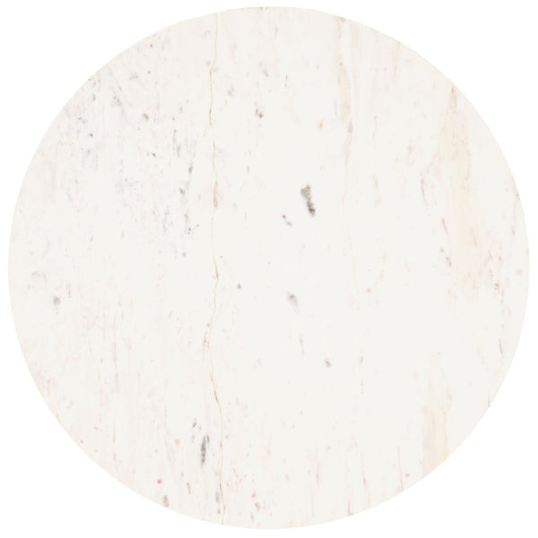 Safavieh Cade Marble Side Table - Mid-Century Modern Accent Table With Elegant White Top & Black Legs ACC3713A