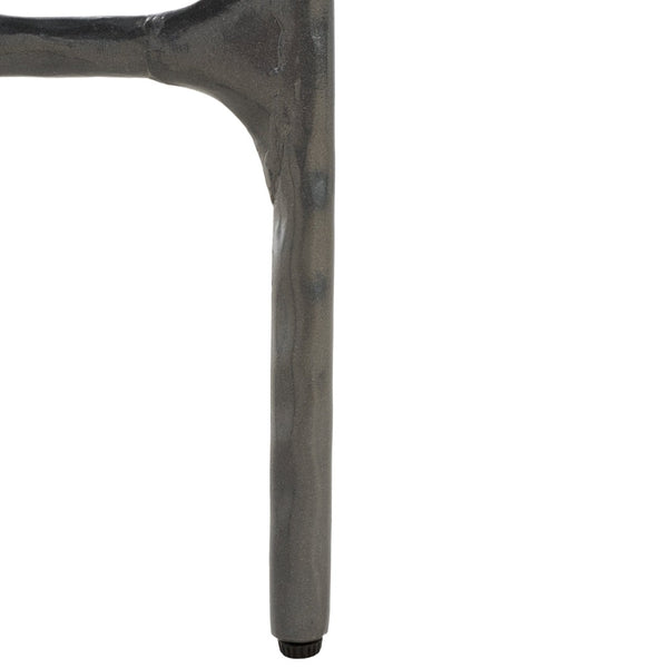 Safavieh Castiel Hammered Side Table - Elegant Grey Marble Top And Vintage Industrial Metal Base Accent Piece ACC3718A