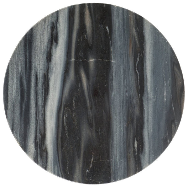 Safavieh Castiel Hammered Side Table - Elegant Grey Marble Top And Vintage Industrial Metal Base Accent Piece ACC3718A