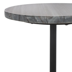 Safavieh SUMER Grey Marble Drink Table with Sleek Black Metal Legs – Elegant Accent for Modern Spaces ACC3720A