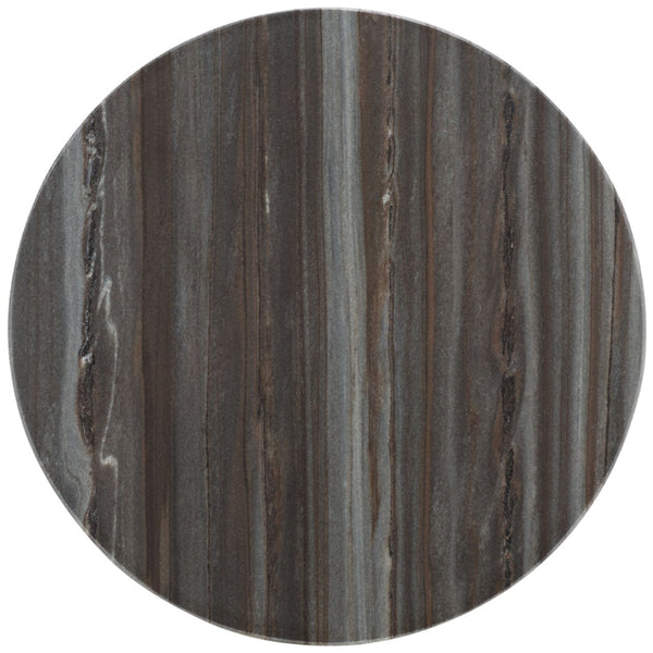 Safavieh SUMER Grey Marble Drink Table with Sleek Black Metal Legs – Elegant Accent for Modern Spaces ACC3720A