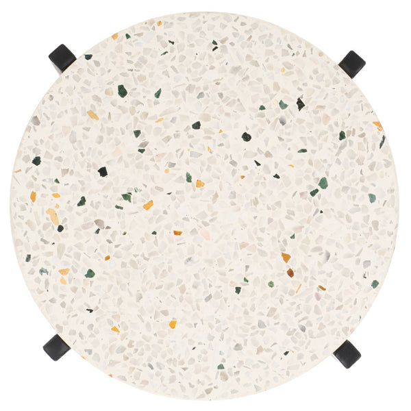 Safavieh Baker Drink Table  White Marble / Black Legs Iron ACC3721A