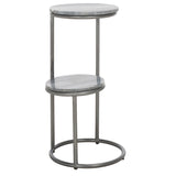 Safavieh Marwell Drink Table  Grey Marble / Silver Leg  Iron ACC3722A