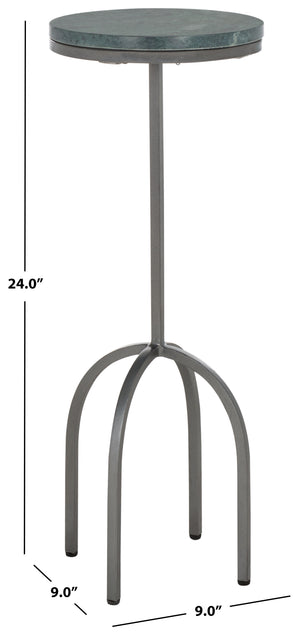 Safavieh  Arkan Drink Table  Black Marble Top /  Gunmetal Legs Iron ACC3724A