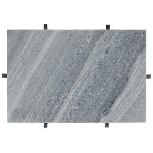 Safavieh Rolf Marble Side Table - Elegant Grey & White Design With Sleek Black Metal Legs For Modern Spaces ACC3725A