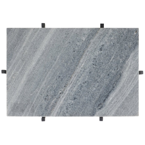 Safavieh Rolf Marble Side Table - Elegant Grey & White Design With Sleek Black Metal Legs For Modern Spaces ACC3725A
