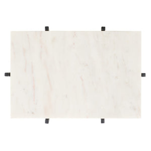 Safavieh Bremen Marble Side Table - Minimalist Design With White Top & Black Legs For Modern Interiors ACC3726A