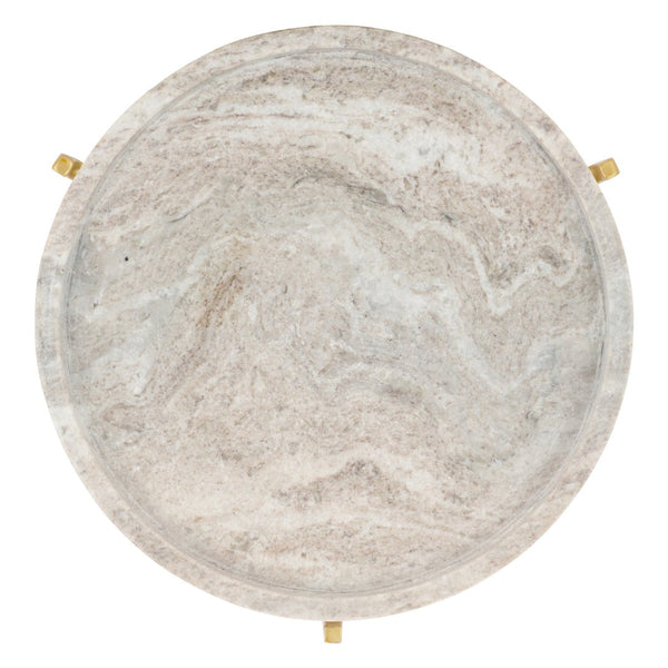 Safavieh Bonn Marble Side Table - Elegant Round Tray Design With Gold-Finish Legs For Stylish Living Spaces ACC3728A