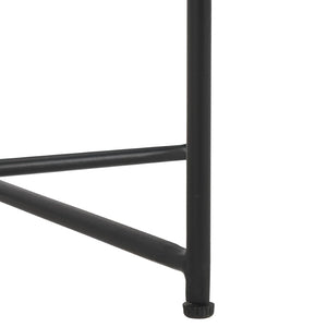 Safavieh Bavaria Marble Side Table - Modern Accent Piece With White Marble Top & Asymmetric Black Metal Base ACC3729A