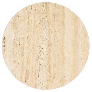 Safavieh Saxony Travertine Side Table - Modern Metal & Natural Stone Accent, Perfect For Living Or Bedroom Use ACC3731A