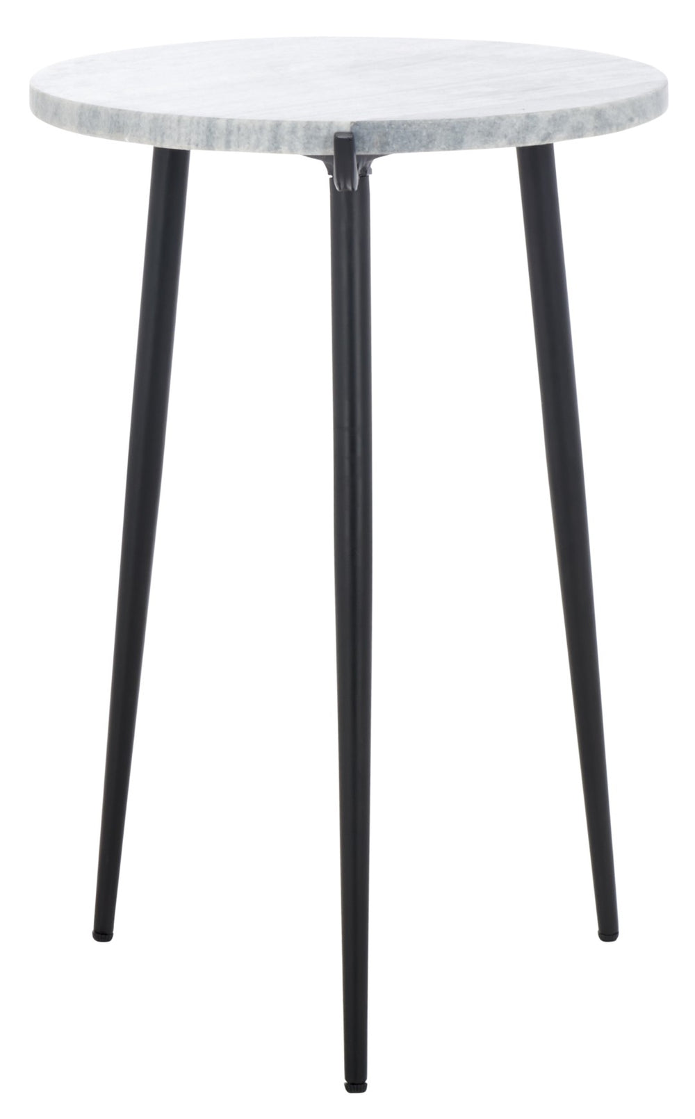 Safavieh Hesse Marble Side Table – Elegant Grey Marble Top With Black Metal Legs For Modern Spaces & Decor ACC3732A