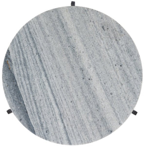 Safavieh Hesse Marble Side Table – Elegant Grey Marble Top With Black Metal Legs For Modern Spaces & Decor ACC3732A